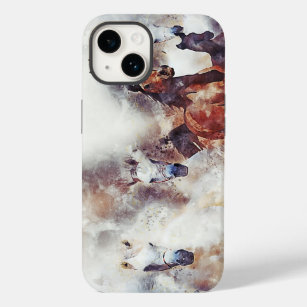 Amazing white and bay horses in a gallop Case-Mate iPhone 14 case