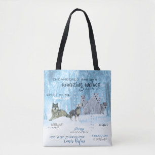 Amazing Wolves Typography Personalised Tote Bag