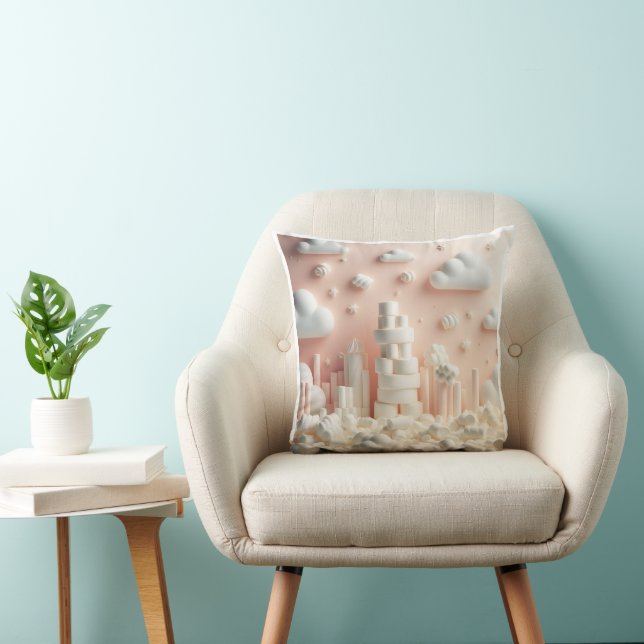 amazing world marshmallow with pink background cushion (Chair)