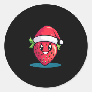 Amazing Xmas Strawberry Outfit For Boys And Girls  Classic Round Sticker