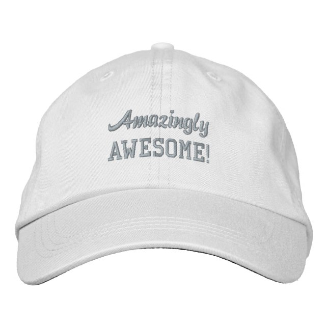 AMAZINGLY AWESOME! Cap (White w/Pink) (Front)