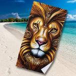Amazingly Beautiful Golden Lion  Beach Towel<br><div class="desc">Amazingly Beautiful Golden Lion - see this design on other products in my store</div>