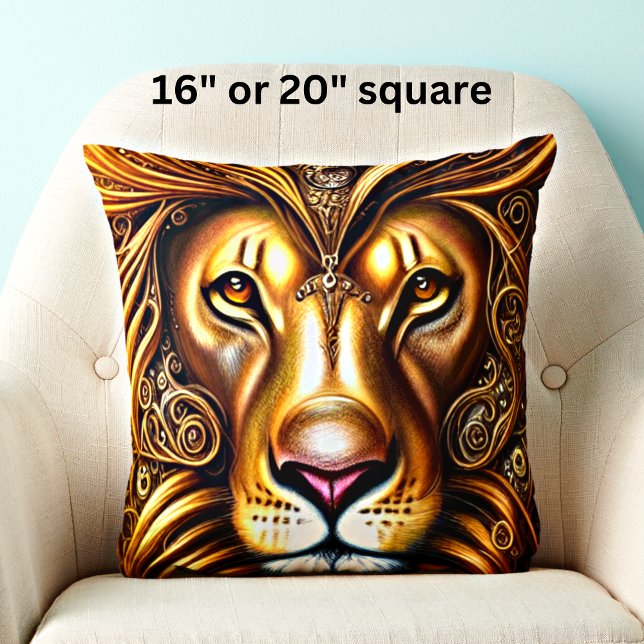 Amazingly Beautiful Golden Lion  Cushion (Creator Uploaded)