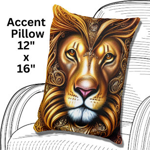 Amazingly Beautiful Golden Lion   Decorative Cushion