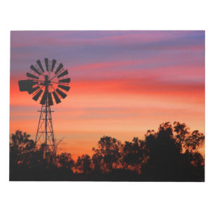 Amazingly Colourful Dawn Sunrise Windmill Notepad