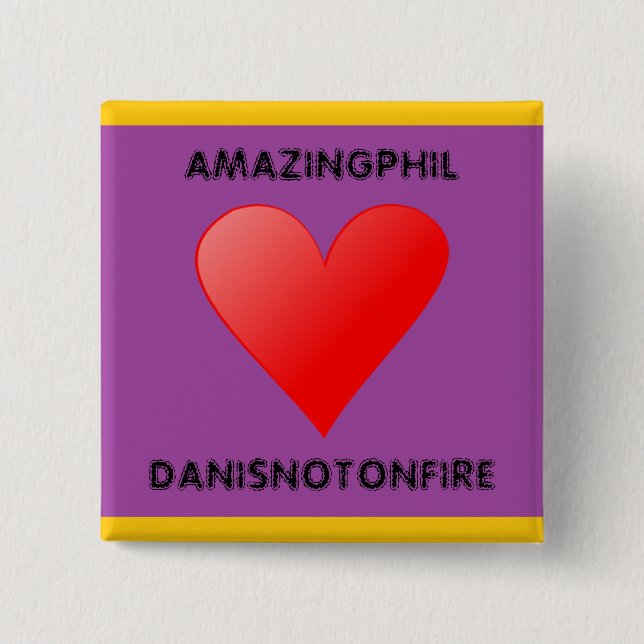 AmazingPhil Loves Danisnotonfire Button (Front)