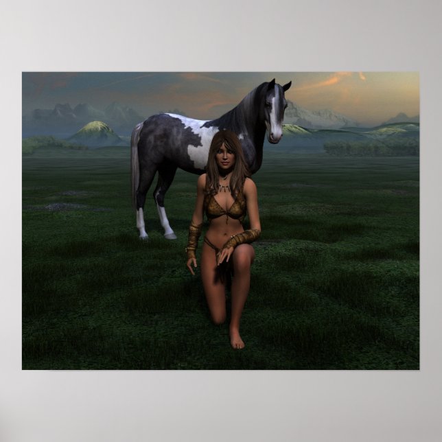 Amazon Lady & Horse Poster (Front)