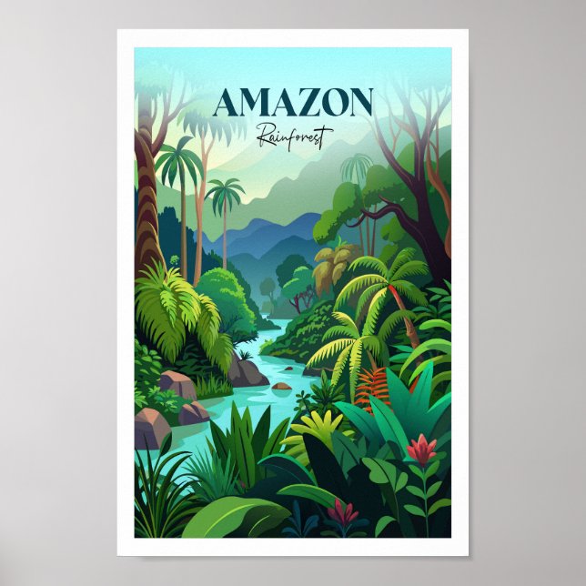 Amazon Rainforest Travel Poster  (Front)