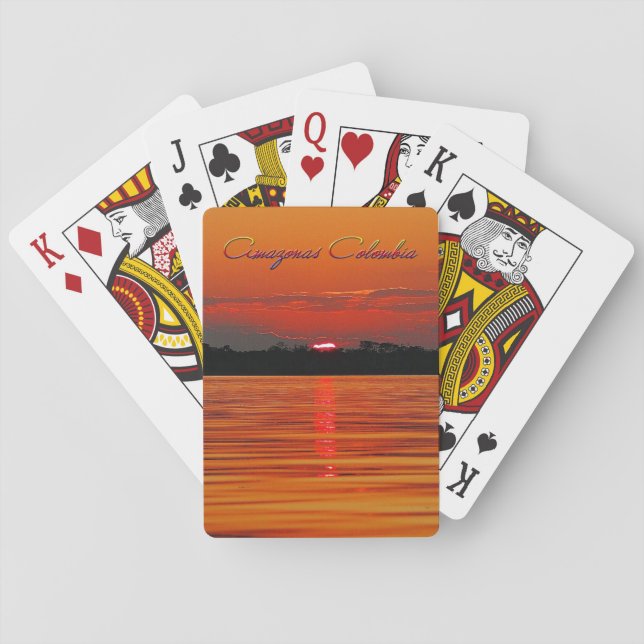 Amazon River Sunset Playing Cards (Back)