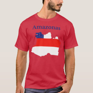 Amazonas State Map Flag Brazil T-Shirt