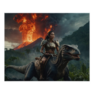 Amazone on dinosaurs off Vulcan Epic Fant Poster