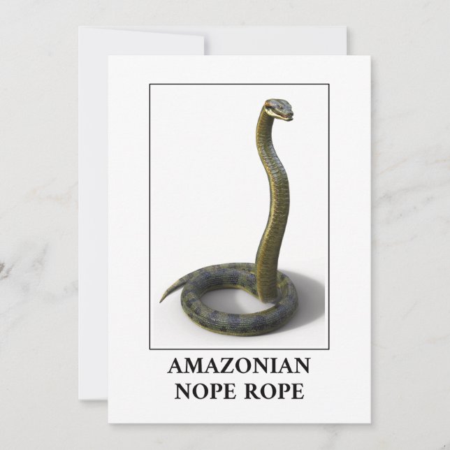 Amazonian Nope Rope - Anaconda Snake Danger Invitation (Front)