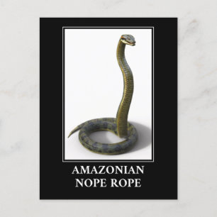 Amazonian Nope Rope - Anaconda Snake Danger Postcard