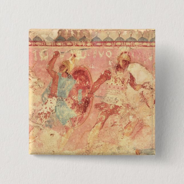 Amazons fighting a Greek warrior 15 Cm Square Badge (Front)