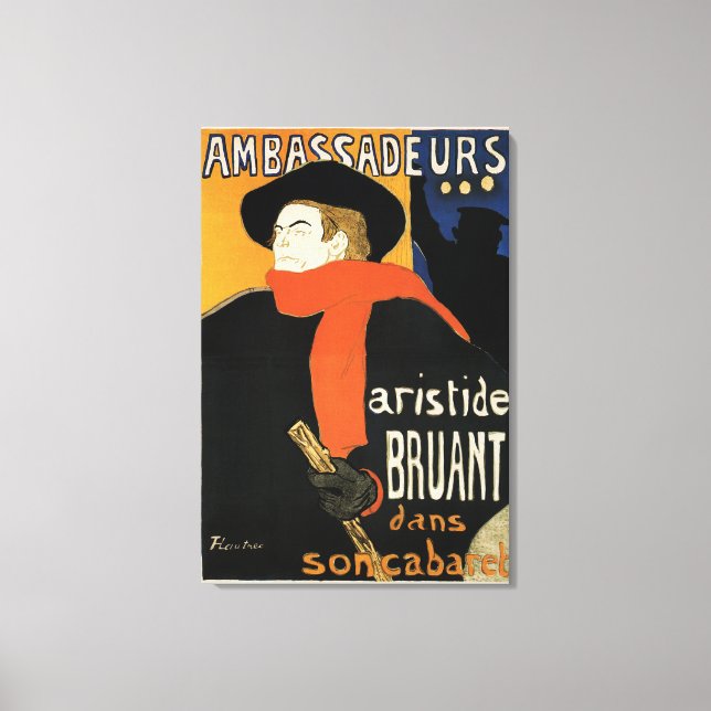 Ambassadeurs Aristide Bruant by Lautrec Canvas Print (Front)