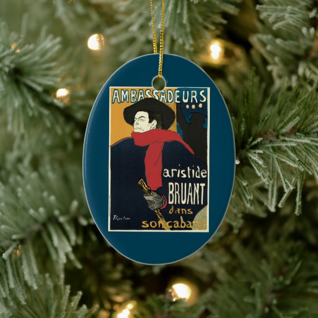 Ambassadeurs, Artistide Bruant by Toulouse Lautrec Ceramic Tree Decoration (Tree)