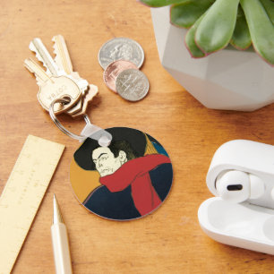 Ambassadeurs, Artistide Bruant by Toulouse Lautrec Key Ring