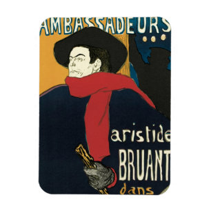 Ambassadeurs: Artistide Bruant by Toulouse Lautrec Magnet