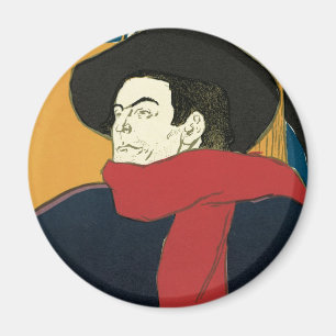 Ambassadeurs, Artistide Bruant by Toulouse Lautrec Magnet