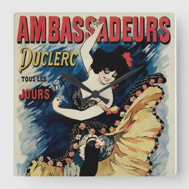 Ambassadeurs Square Wall Clock (Front)