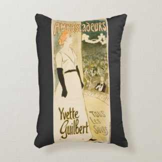 Ambassadeurs Yvette Guilbert by Theophile Steinlen Decorative Cushion