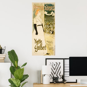 Ambassadeurs Yvette Guilbert by Theophile Steinlen Poster