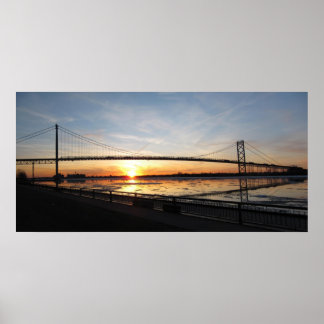Ambassador Bridge Sunset Poster