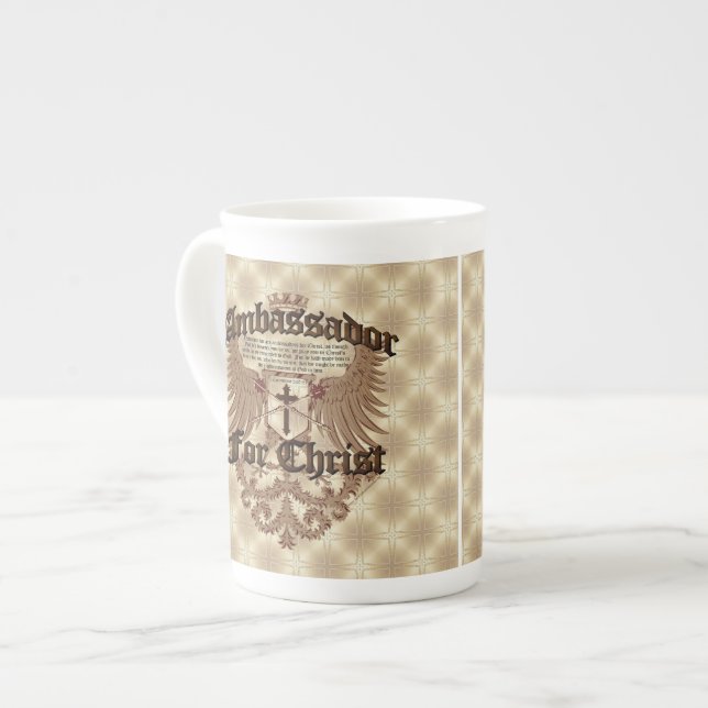 Ambassador For Christ, Corinthians Bible Verse Bone China Mug (Front Left)