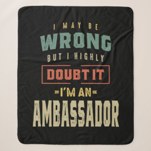 Ambassador Job Title Gift Sherpa Blanket
