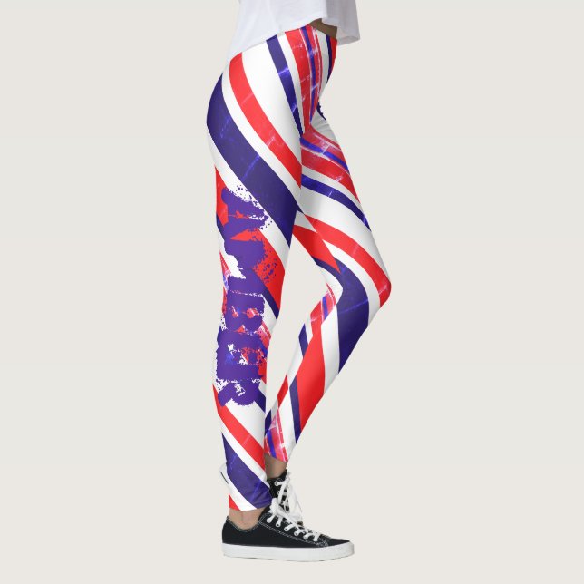 Amber Add Your Name Abstract Art Leggings (Right)
