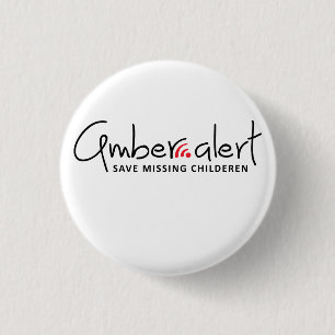 Amber alert message 3 cm round badge