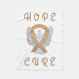 Amber Awareness Ribbon Angel Cancer Chemo Blanket