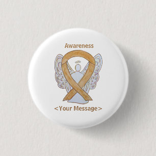 Amber Awareness Ribbon Appendix Cancer Angel Pin