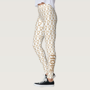 Amber Awareness Ribbon Custom Art Leggings