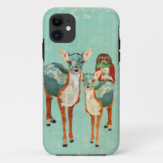 Amber & Azure Deer With Rose Owl iPhone Case