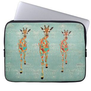 Amber & Azure Giraffes Computer Sleeve