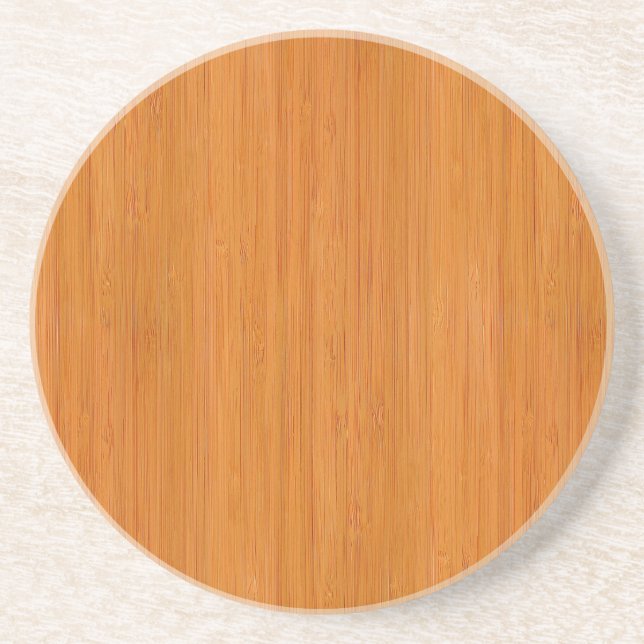 Amber Bamboo Wood Grain Look Coaster (Front)