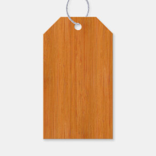 Amber Bamboo Wood Grain Look Gift Tags