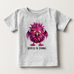 Amber - Big-Eyed Feathered Whimsical Monster  Baby T-Shirt