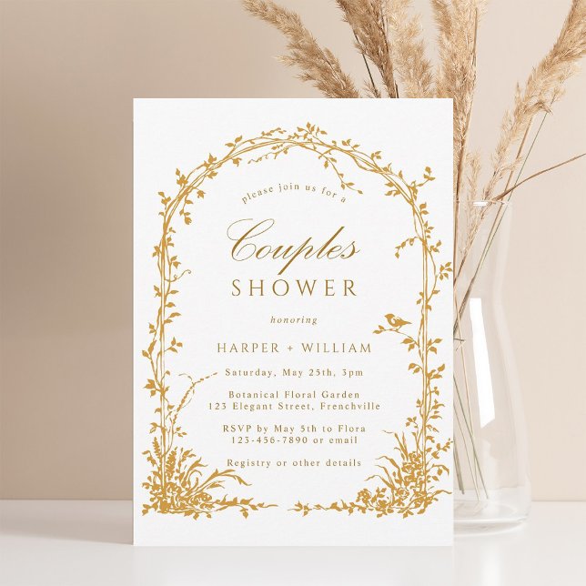 Amber Botanical Arch Garden Couples Shower Invitation (Creator Uploaded)