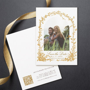 Amber Botanical Arch Garden Wedding Photo Save The Date