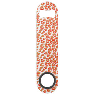 Amber Colour and White Leopard Print