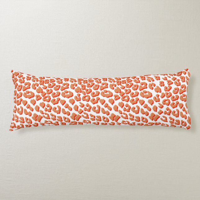 Amber Colour and White Leopard Print Body Cushion (Front)