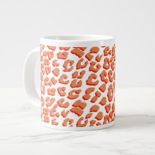 Amber Colour and White Leopard Print Large Coffee Mug