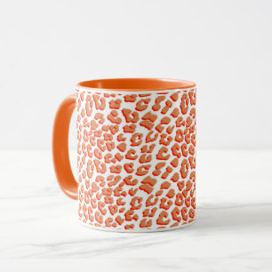 Amber Colour and White Leopard Print Mug