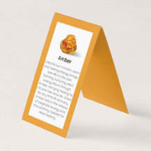 Amber Crystal Meaning Jewellery Display Card