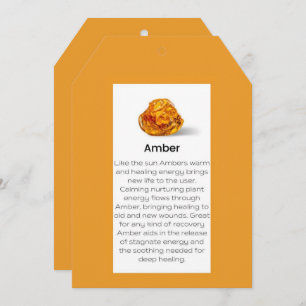 Amber Crystal Meaning Jewellery Display Card Tag