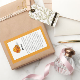 Amber Crystal Meaning Jewellery Gemstone Package Rectangular Sticker