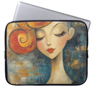 Amber Curls Bring Quiet Thoughts Laptop Sleeve
