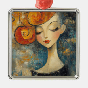 Amber Curls Bring Quiet Thoughts Metal Tree Decoration
